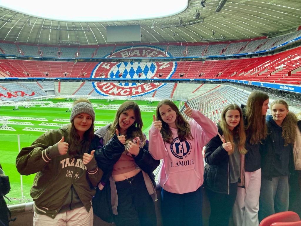 Students visit Bayern Munich stadium