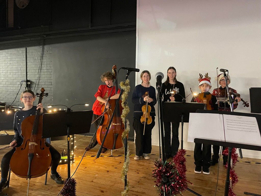 Students performing at the Christmas concert