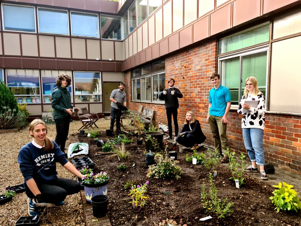 Students in the courtyard