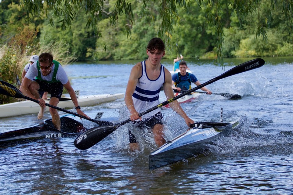 Harry portaging at Pangbourne Hasler