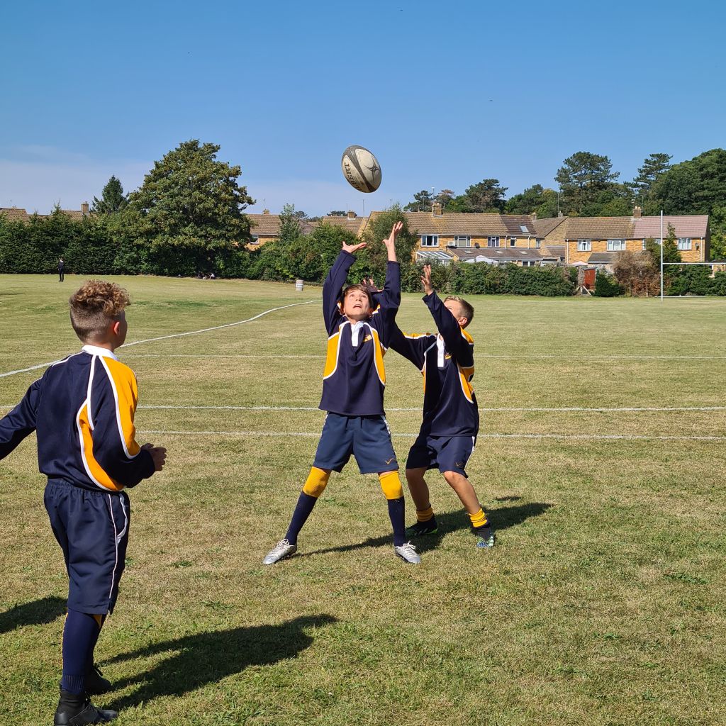 Year 7 playing rugby