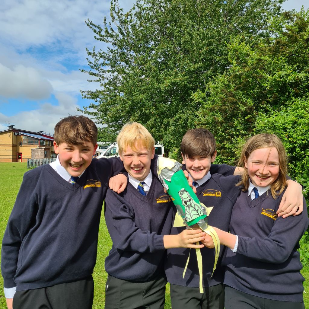 Students with their rocket