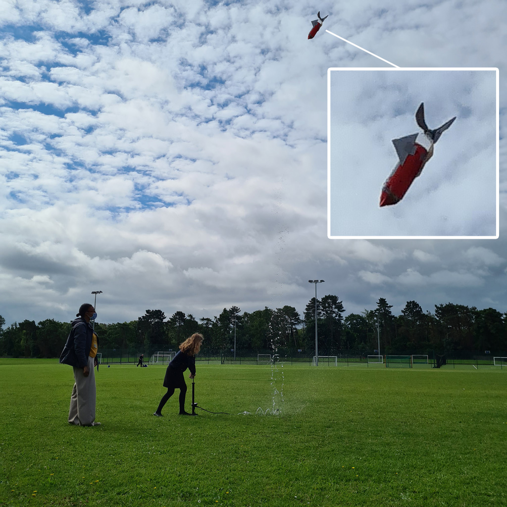 Launching a water-propelled rocket