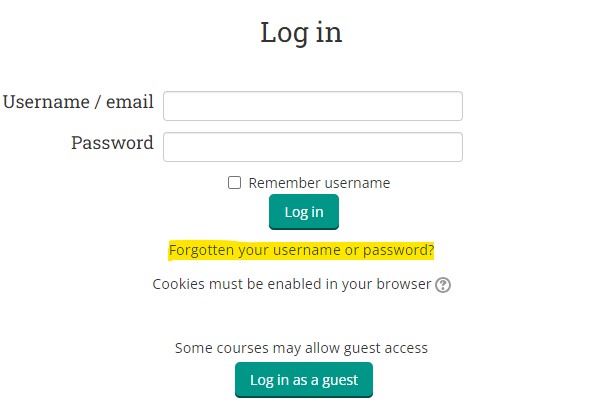 VLE forgot password