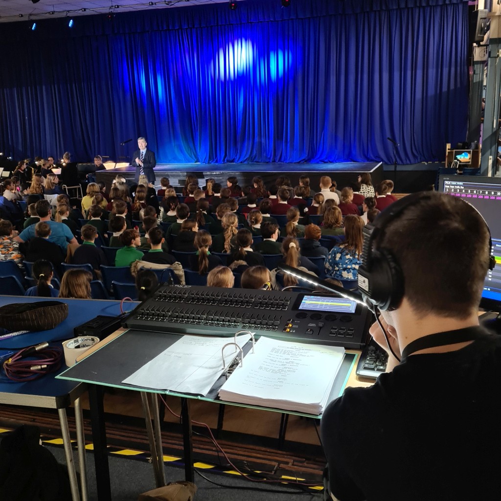 Backstage crew at a school production