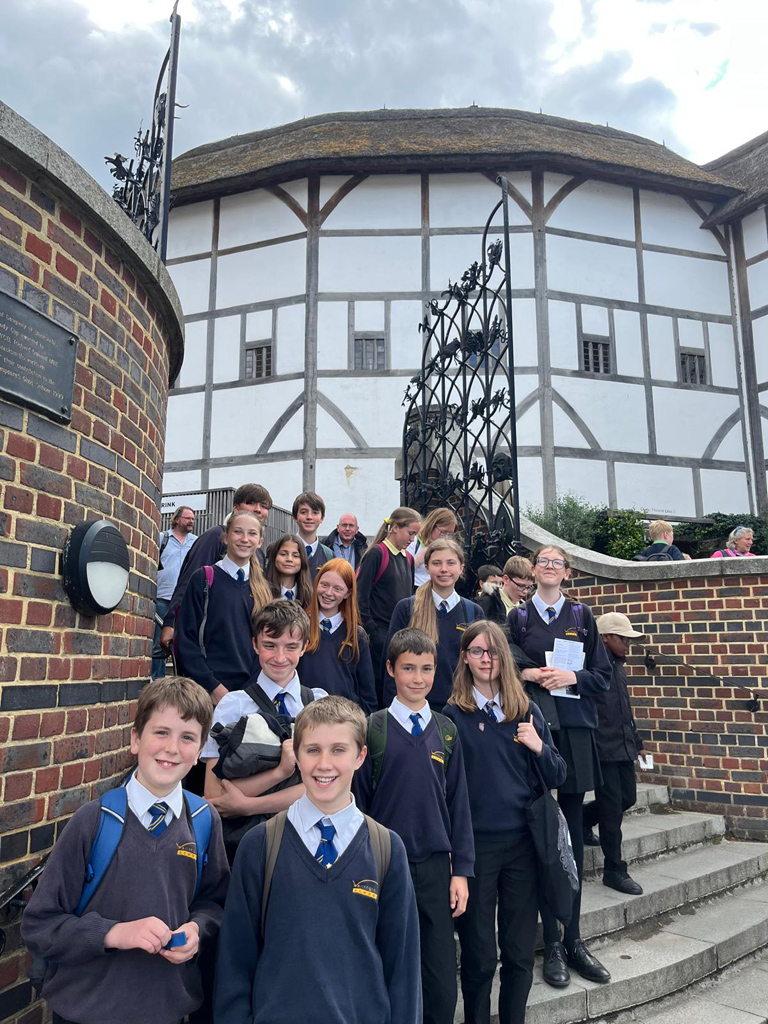 Students outside The Globe